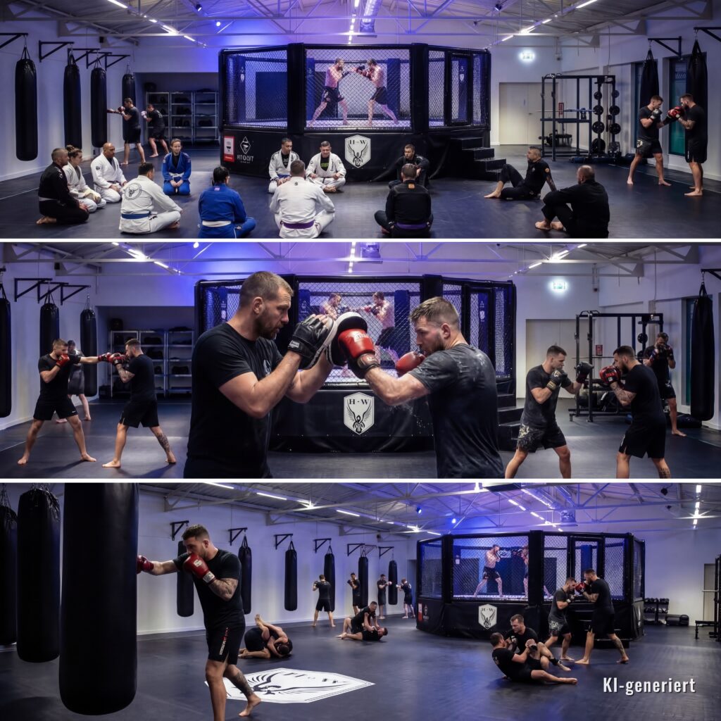 Trainingsimpressionen der Hall of Warriors Bammental, KI-bearbeitet