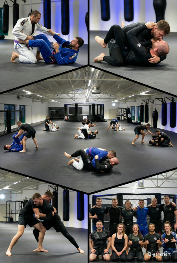 Brazilian Jiu-Jitsu und Grappling in Bammental, Bildcollage, KI-bearbeitet