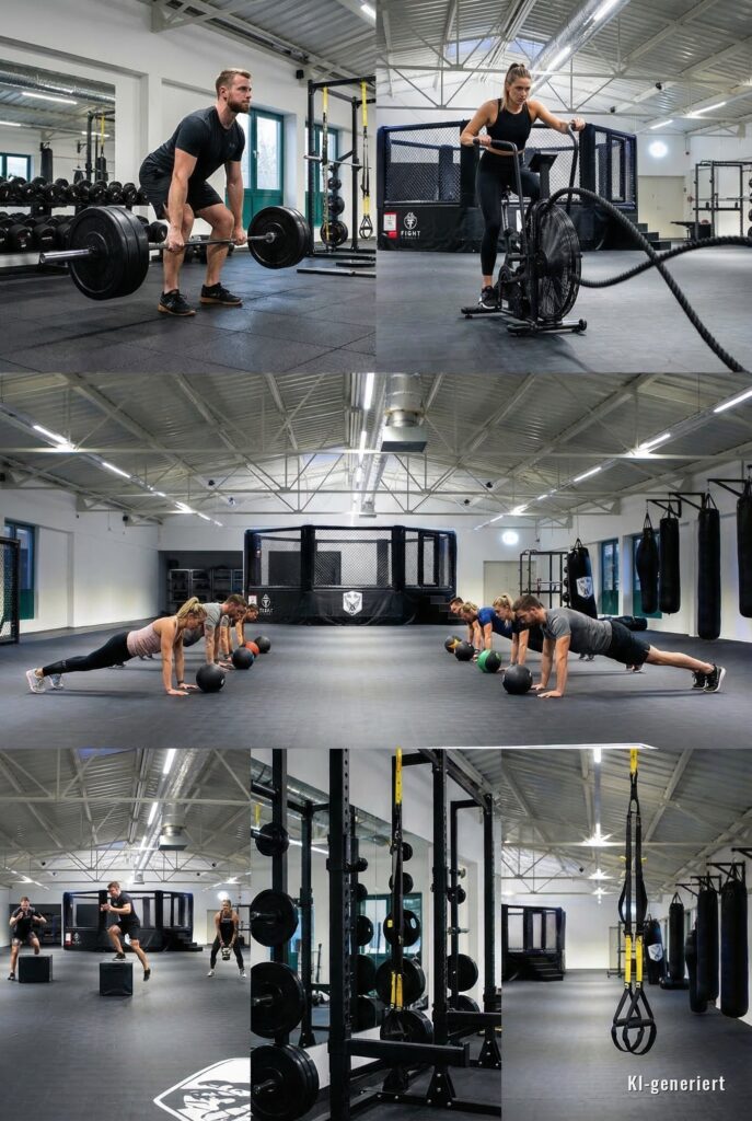 Fitness- und Krafttraining in Bammental, Bildcollage, KI-bearbeitet